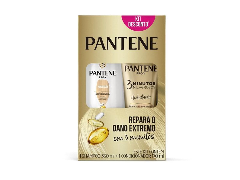 Shampoo Pantene Pro-v 350ml + Condicionador 3 Minutos Milagrosos 170ml