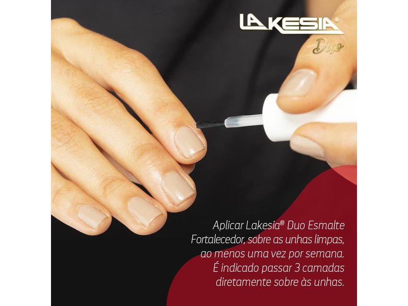 Base-e-Esmalte-Fortalecedor-de-Unhas-La-Kesia-Duo-Cor-Vermelho-Framboesa-9ml