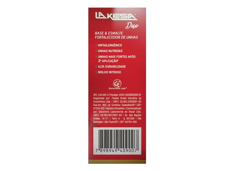 Base-e-Esmalte-Fortalecedor-de-Unhas-La-Kesia-Duo-Cor-Vermelho-Framboesa-9ml