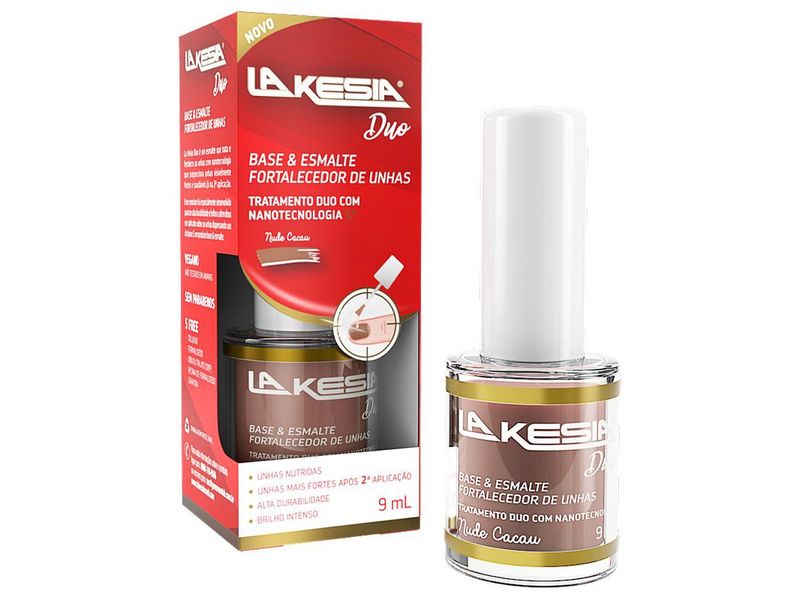 Esmalte-Fortalecedor-de-Unhas-LaKesia-Duo-Nude-Cacau-9ml