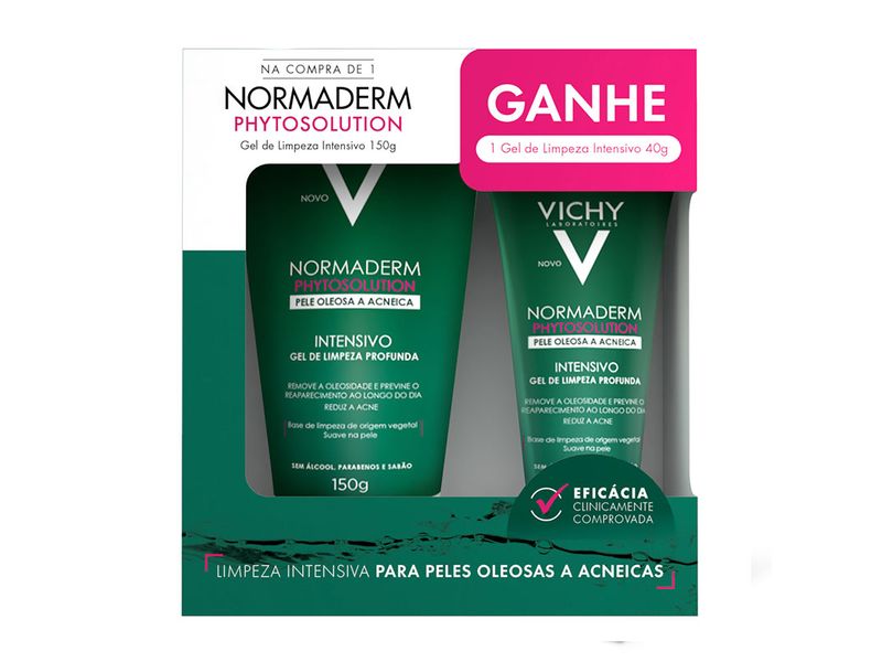 Kit-Gel-de-Limpeza-Facial-Vichy-Normaderm-Phytosolution-150g---Gel-de-Limpeza-Intensivo-40g