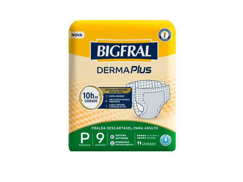 Fralda-Descartavel-Bigfral-Derma-Plus-P-9-Unidades