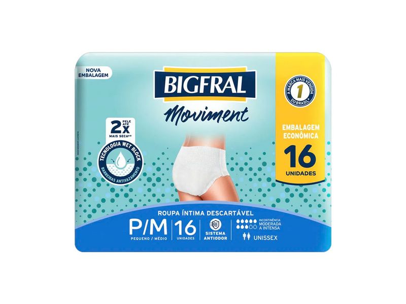 Roupa-intima-Descartavel-Bigfral-Moviment-P-M-16-Unidades