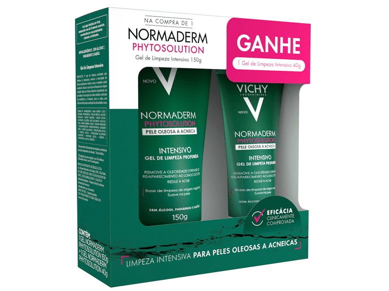 Kit-Gel-de-Limpeza-Facial-Vichy-Normaderm-Phytosolution-150g---Gel-de-Limpeza-Intensivo-40g