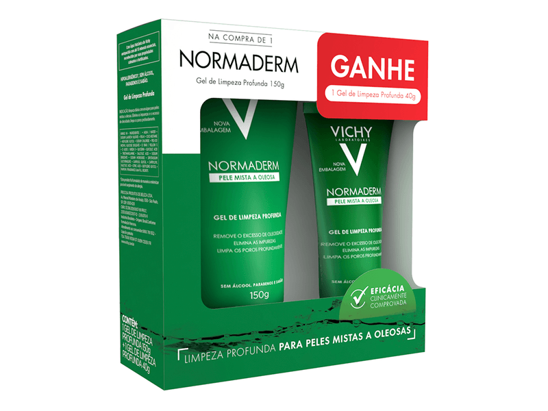 Kit-Gel-Limpeza-Profunda-Normaderm-Vichy-150g---Gel-Limpeza-Profunda-Normaderm-Vichy-40g