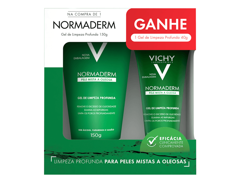 Kit-Gel-Limpeza-Profunda-Normaderm-Vichy-150g---Gel-Limpeza-Profunda-Normaderm-Vichy-40g