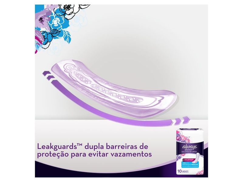 Absorvente Always Discreet Incontinência Urinária 10 Unidades