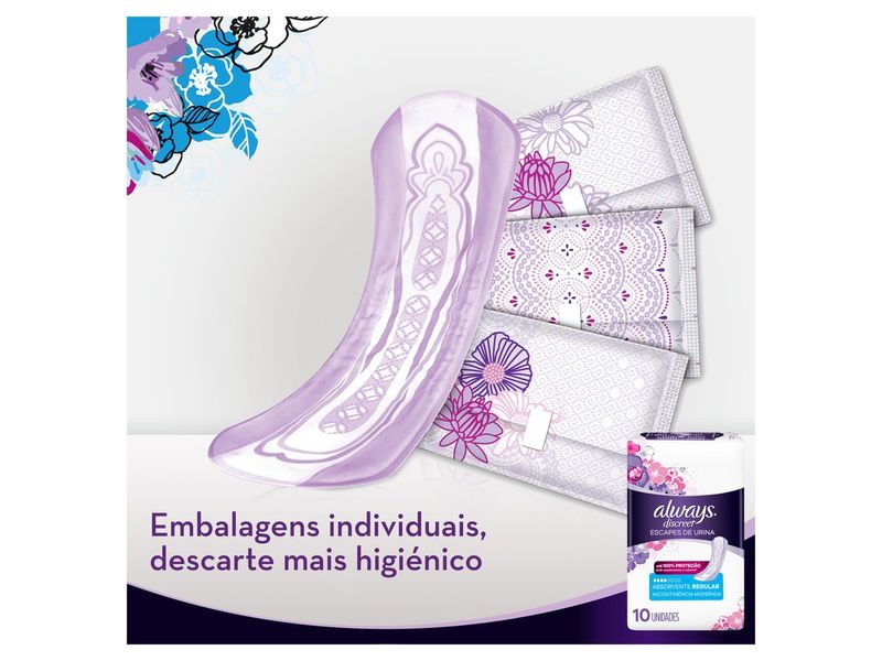 Absorvente Always Discreet Incontinência Urinária 10 Unidades