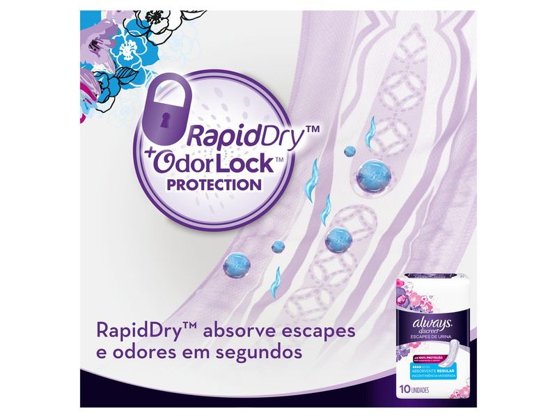 Absorvente Always Discreet Incontinência Urinária 10 Unidades