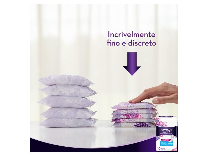 Absorvente Always Discreet Incontinência Urinária 10 Unidades