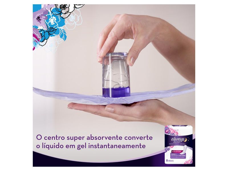 Absorvente Noturno Always Discreet Incontinência Urinária 8 Unidades