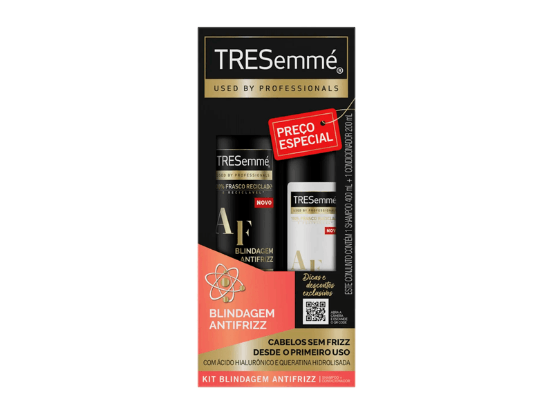 Kit Shampoo Tresemmé Blindagem Antifrizz 400ml + Condicionador 200ml