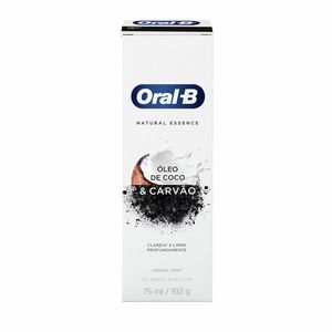Gel Dental Oral-B Natural Essence Com Óleo de Coco e Carvão 102g