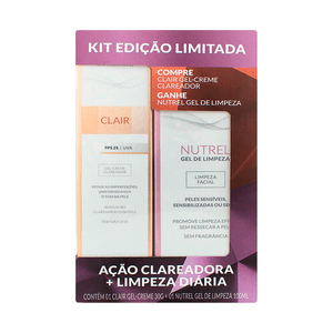 Kit Gel-Creme Clareador Profuse Clair 30g + Gel de Limpeza Facial Nutrel 100ml