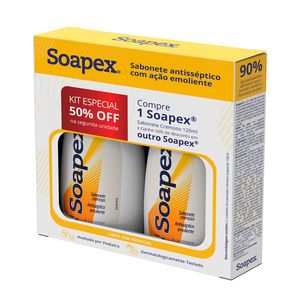 Kit Sabonete Antisséptico Soapex 2 Unidades com 120ml Cada