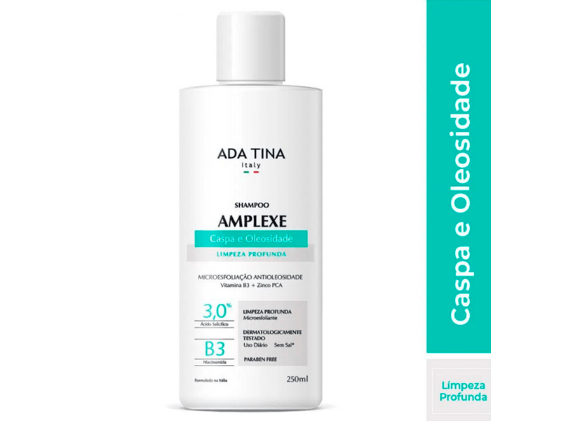 Shampoo Limpeza Profunda Amplexe Ada Tina Caspa e Oleosidade 250ml