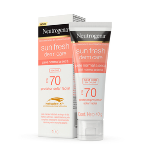 Protetor Solar Facial Neutrogena Sun Fresh Derm Care sem Cor Pele Normal a Seca FPS70 40g