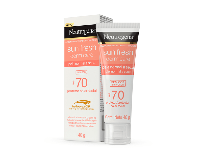 Protetor-Solar-Facial-Neutrogena-Sun-Fresh-Derm-Care-sem-Cor-Pele-Normal-a-Seca-FPS70-40g