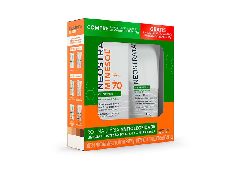Protetor-Solar-NeoStrata-Minesol-Oil-Control-FPS70-com-40g---Gel-de-Limpeza-Oil-Control-Com-60g