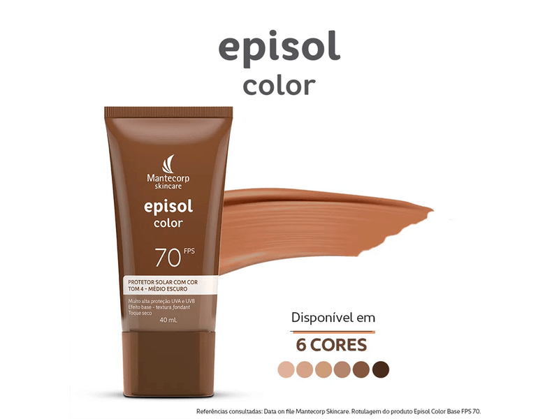 Protetor-Solar-Facial-Episol-Color-Tom-4-Medio-Escuro-FPS70-40ml