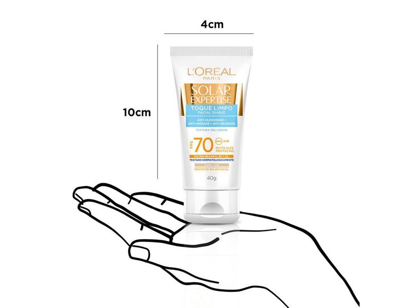 Protetor-Solar-Facial-L-Oreal-Paris-Solar-Expertise-Toque-Limpo-Com-Cor-FPS-70-40g