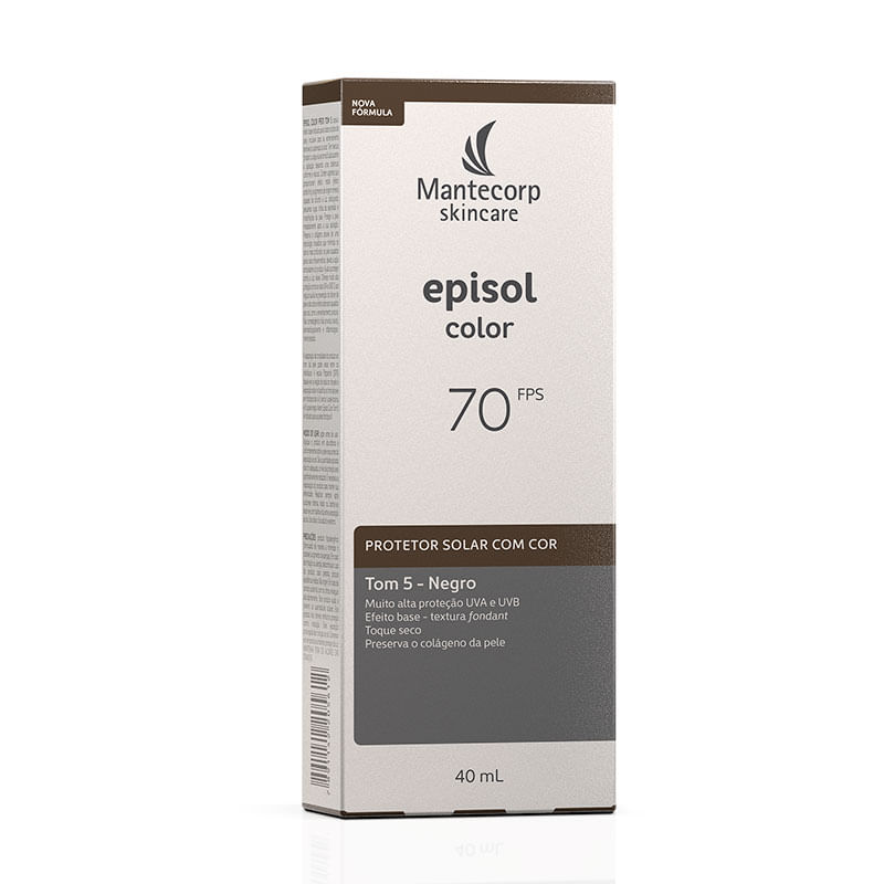 Protetor Solar Facial Episol Color Tom 5 Negro FPS70 40ml