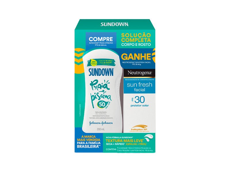 Kit-Protetor-Solar-Sundown-F50-200ml---Protetor-Solar-Facial-Neutrogena-Sun-Fresh-F30-40g