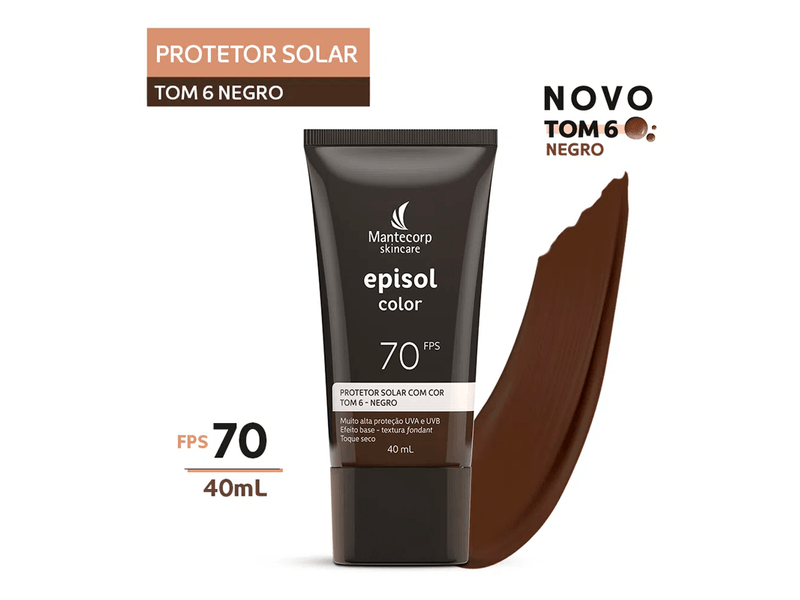 Protetor-Solar-Facial-Episol-Color-Tom-6-Negro-FPS70-40ml