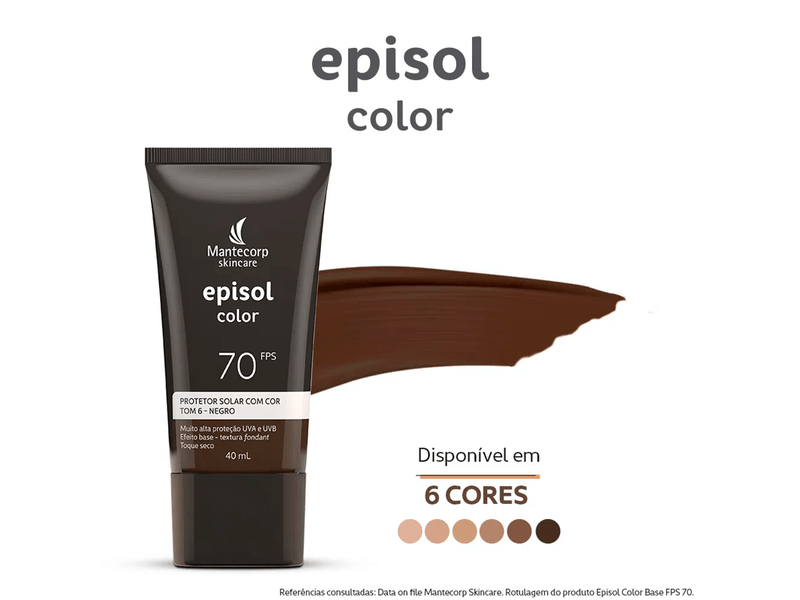 Protetor-Solar-Facial-Episol-Color-Tom-6-Negro-FPS70-40ml