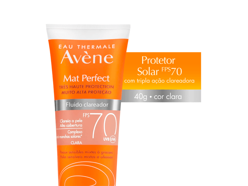 Protetor-Solar-Facial-Avene-Mat-Perfect-Fluido-Clareador-Cor-Clara-FPS70-40g