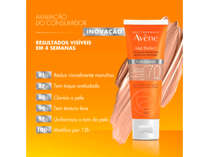 Protetor-Solar-Facial-Avene-Mat-Perfect-Fluido-Clareador-Cor-Clara-FPS70-40g