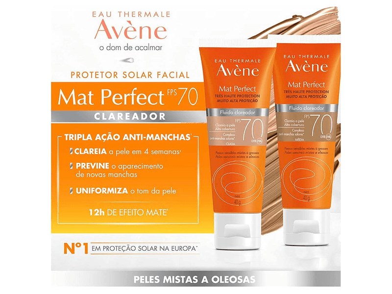 Protetor-Solar-Facial-Avene-Mat-Perfect-Fluido-Clareador-Cor-Media-FPS70-40g