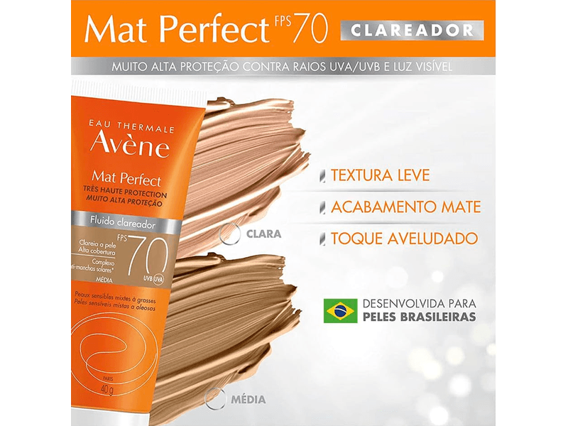 Protetor-Solar-Facial-Avene-Mat-Perfect-Fluido-Clareador-Cor-Media-FPS70-40g