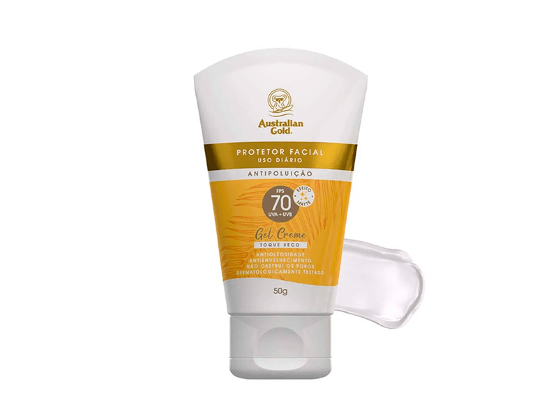 Protetor Solar Facial Antipoluição Australian Gold Toque Seco FPS70 50g