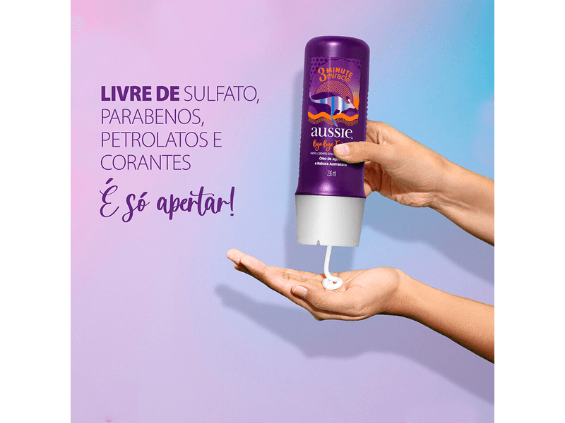 Creme-de-Tratamento-Aussie-Bye-Bye-Frizz-3-Minutos-Miracle-Maciez-e-Brilho-236ml