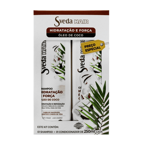 Kit Sveda Hair Hidratação e Força Óleo de Côco Shampoo 250ml + Condicionador 250ml