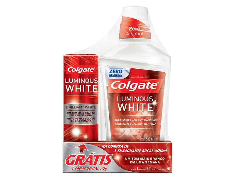 Enxaguante-Bucal-Colgate-Luminous-White-500ml---Creme-Dental-Clareador-Luminous-White-Brilliant-White-70g
