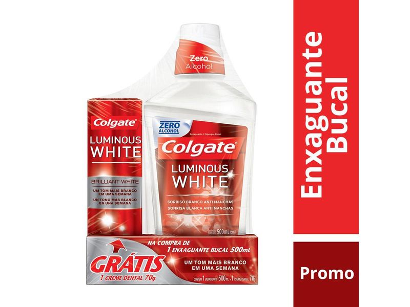Enxaguante-Bucal-Colgate-Luminous-White-500ml---Creme-Dental-Clareador-Luminous-White-Brilliant-White-70g