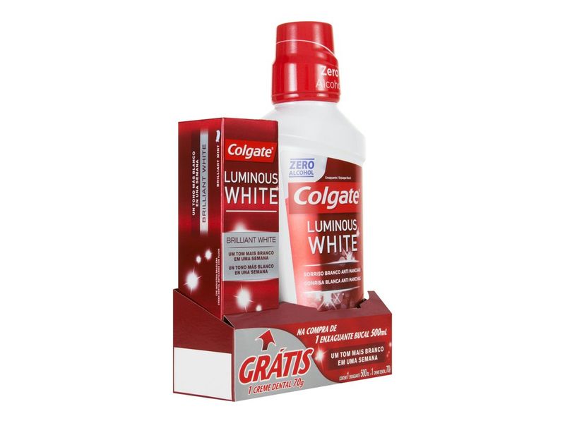 Enxaguante-Bucal-Colgate-Luminous-White-500ml---Creme-Dental-Clareador-Luminous-White-Brilliant-White-70g