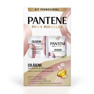 Kit Shampoo Pantene Pro-V Miracles Colágeno Hidrata & Resgata 300ml + Condicionador 150ml