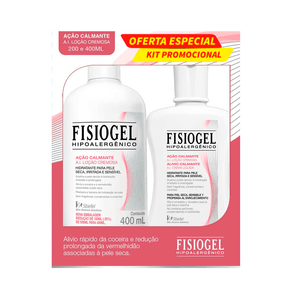 Kit Loção Cremosa Fisiogel A.I. Ação Calmante 400ml + 200ml