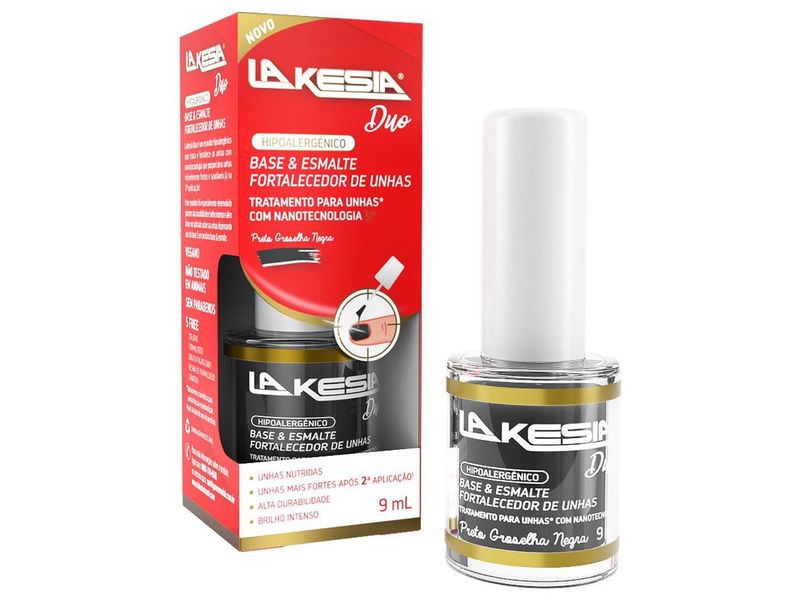 Base-e-Esmalte-Fortalecedor-de-Unhas-Lakesia-Duo-Preto-Groselha-Negra-9ml