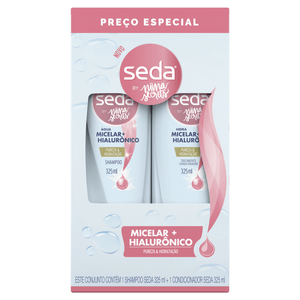 Kit Shampoo + Condicionador Seda By Niina Secrets Hidra Micelar + Hialurônico 325ml