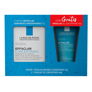 Kit Effaclar Concentrado Sabonete em Barra La Roche-Posay 70g + Gel De Limpeza 40g