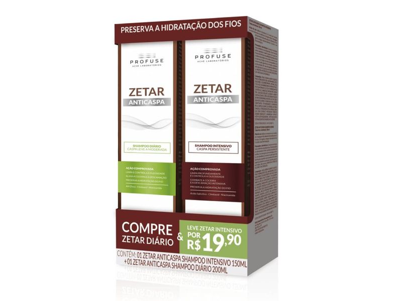 Kit-Shampoo-Anticaspa-Profuse-Zetar-Diario-200ml---Shampoo-Anticaspa-Profuse-Zetar-Intensivo-150ml