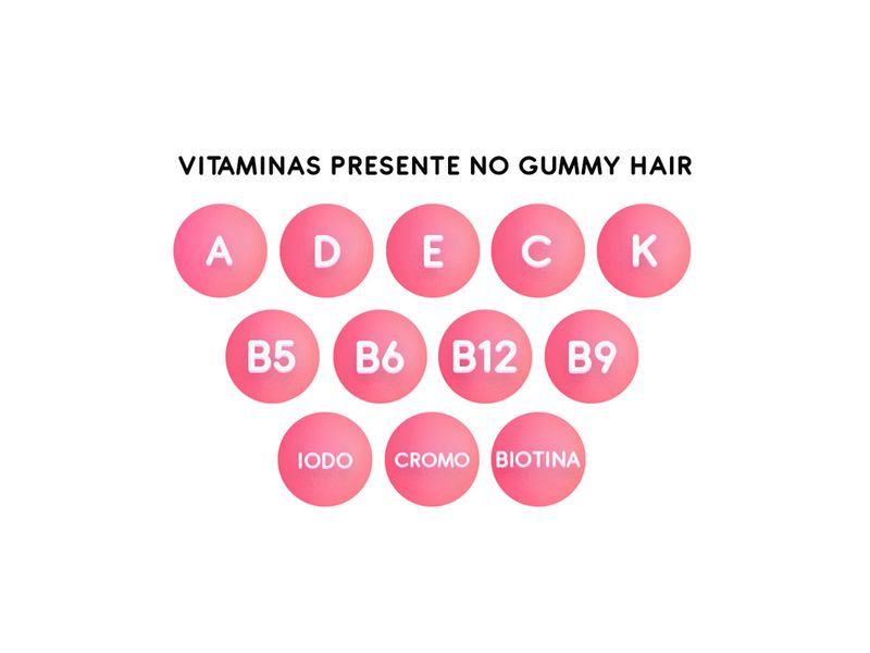 Suplemento-Alimentar-Gummy-Hair-Vitamin-Sabor-Tutti--Frutti-Flavor-60-Gomas