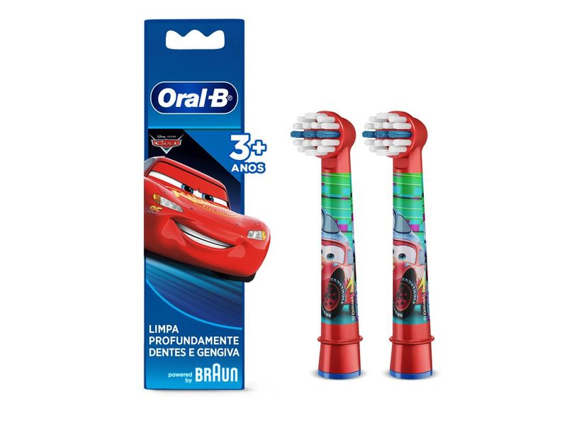Refil para Escova Elétrica Oral-B Disney Pixar Carros 2 Unidades