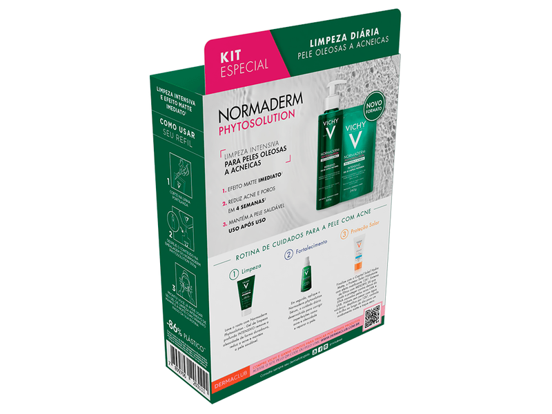 Kit-Gel-de-Limpeza-Profunda-Vichy-Normaderm-Phytosolution-Intensivo-300g---Refil-240g