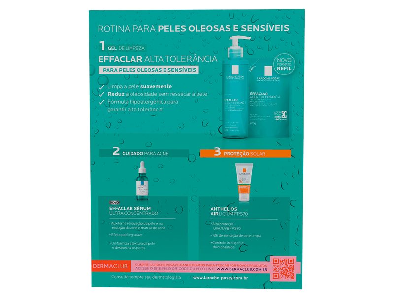 Kit-Gel-de-Limpeza-La-Roche-Posay-Effaclar-Alta-Tolerancia-300g---Refil-240g
