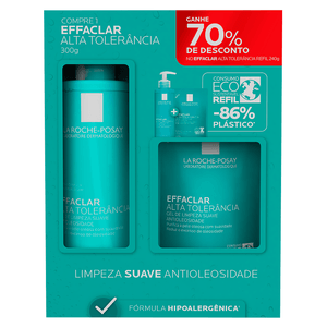Kit Gel de Limpeza La Roche-Posay Effaclar Alta Tolerância 300g + Refil 240g